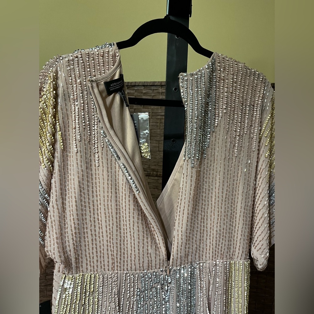 NEW Adrianna by Adrianna Papell Beaded Dolman-Sleeve Dress – Size 10 (Blush) - Picture 5 of 8
